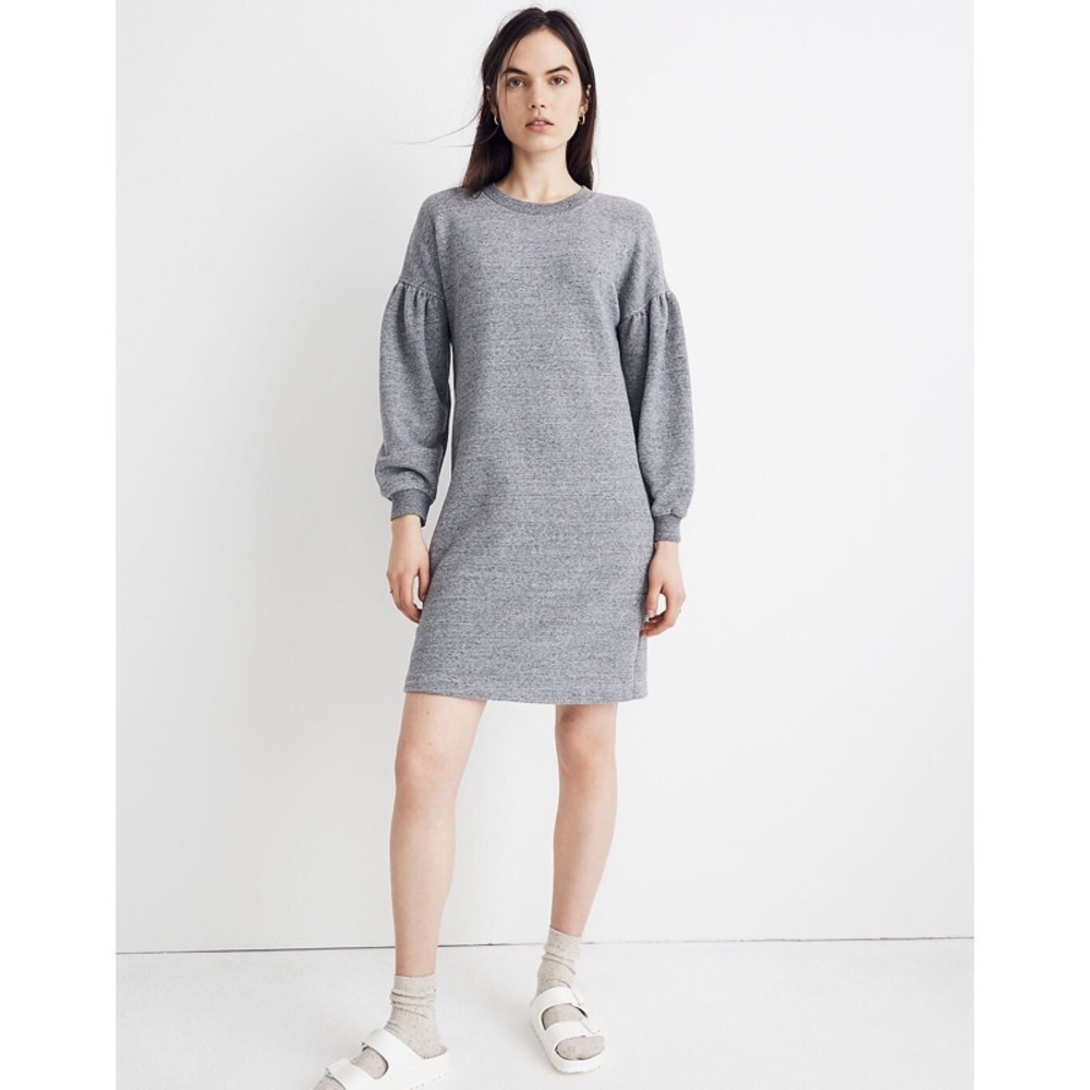 MADEWELL Bubble-Sleeve Sweatshirt Dress- size small
